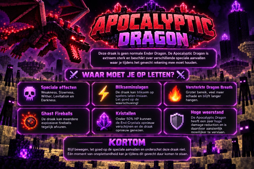 Apocalyptic Dragon — speciale aanvallen: effecten, bliksem, dragon breath, fireballs, kristallen en hoge weerstand